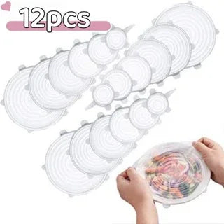 12 Tampas de Silicone Universal